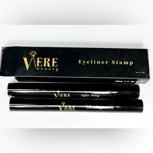 Winged Eyeliner Stamp 2 Black Liquid Eyeliner Pens Waterproof Smudge Proof NEW